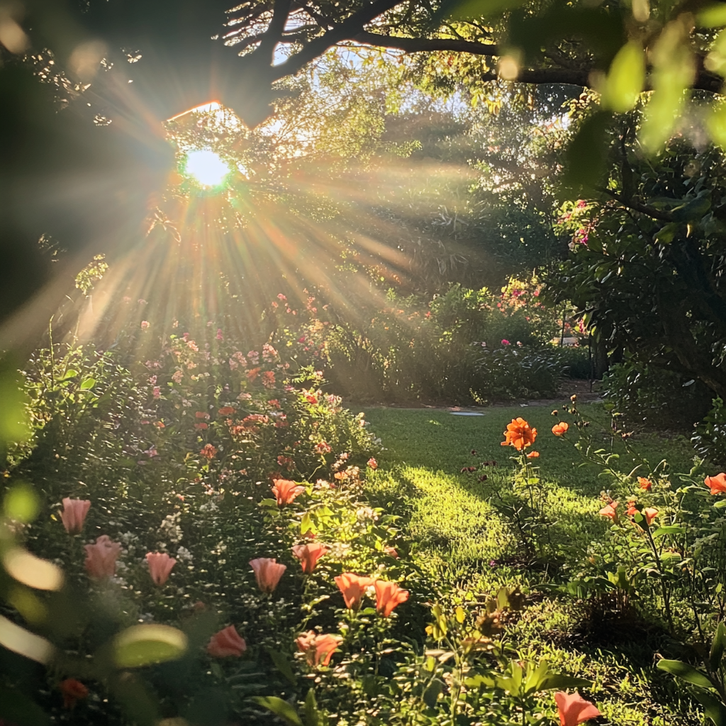 Blooming Garden in Morning Light, iPhone 15 Pro