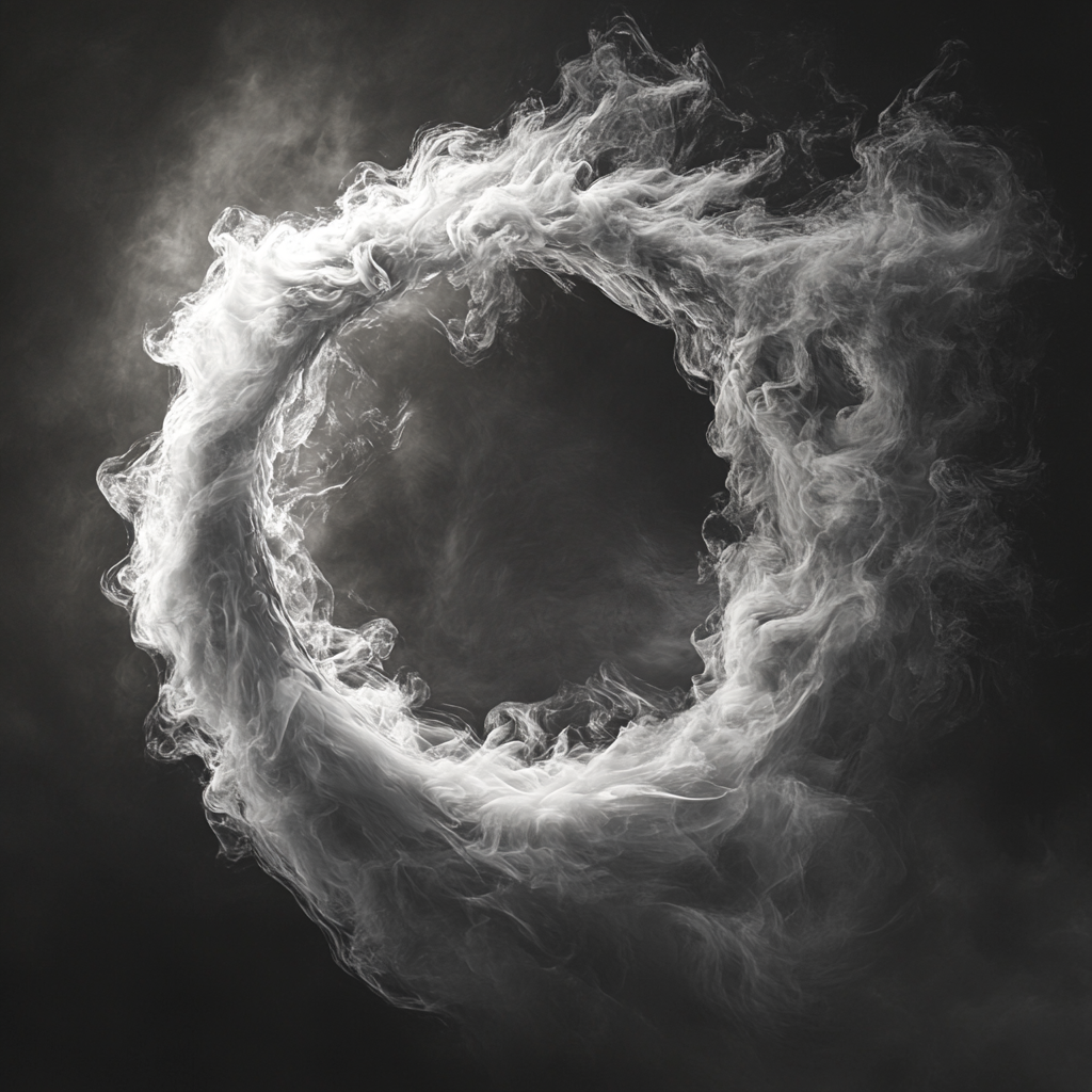 Blow smoke to reveal dragon ouroboros shape in center.