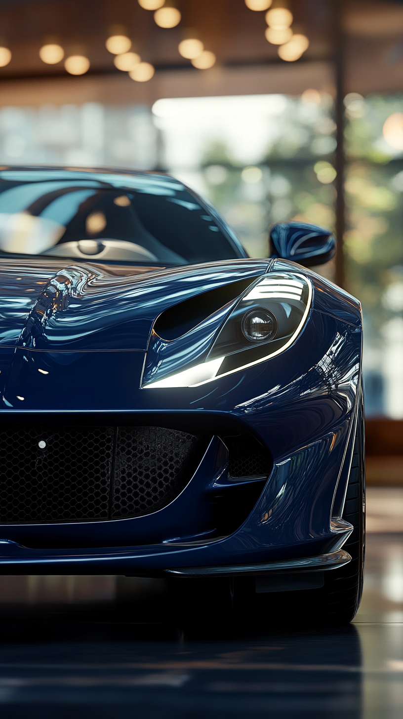 Blue Ferrari 812 Superfast: Luxury and Sophistication