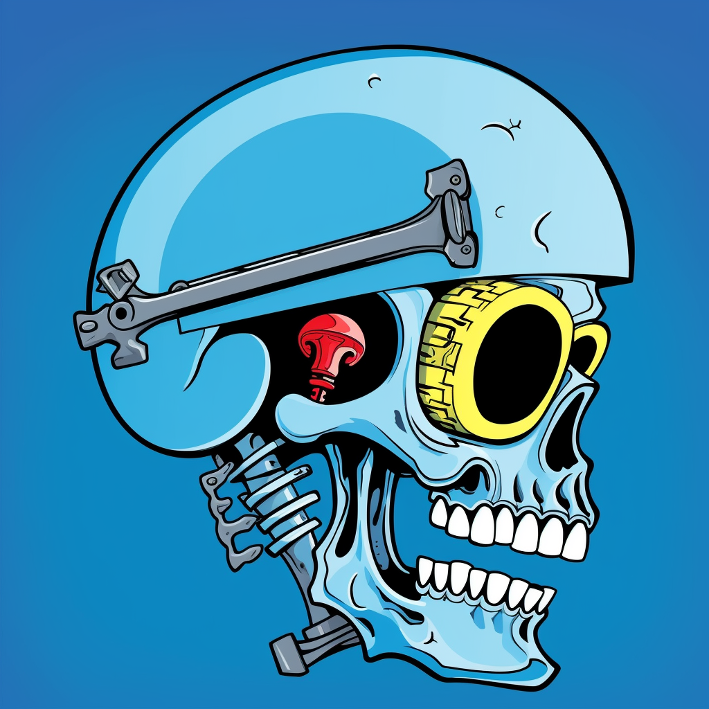 Blue Smurf Baby Pirate Robot NFT Illustration