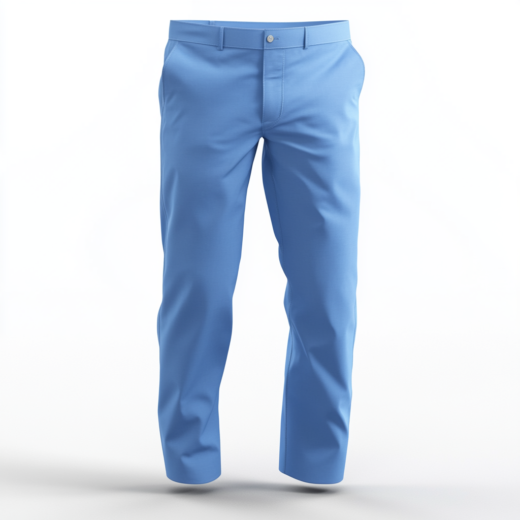 Blue berry 3D golf pants floating in air.