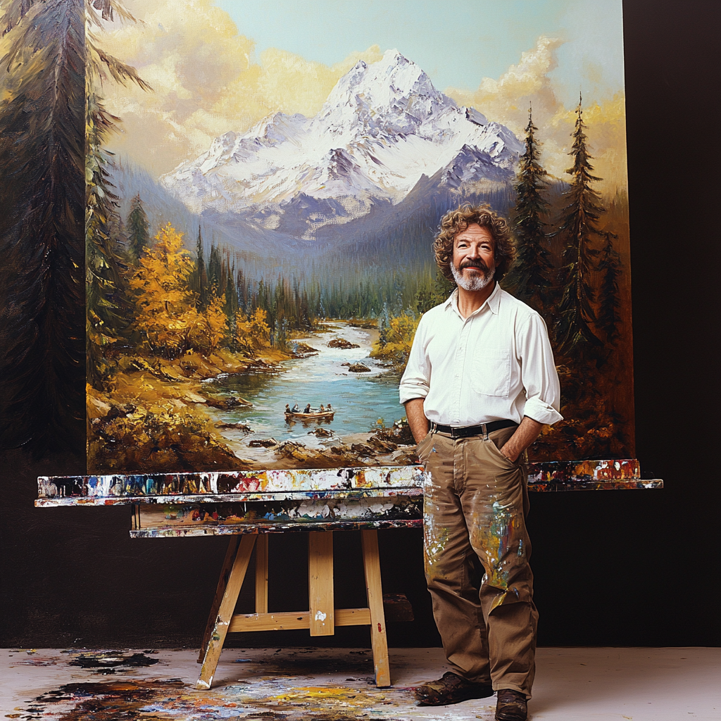 Bob Ross Wet on Wet Oil Painting Inception