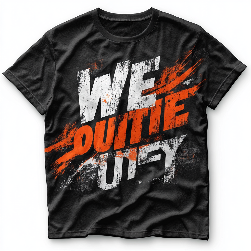 Bold Streetwear T-Shirt Design: We Outside Logo Rugged Look