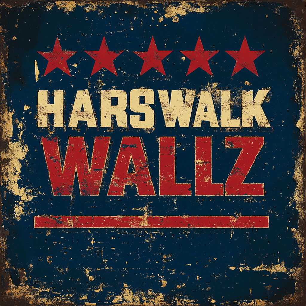 Bold campaign sign for HARRIS WALZ 2024 election.