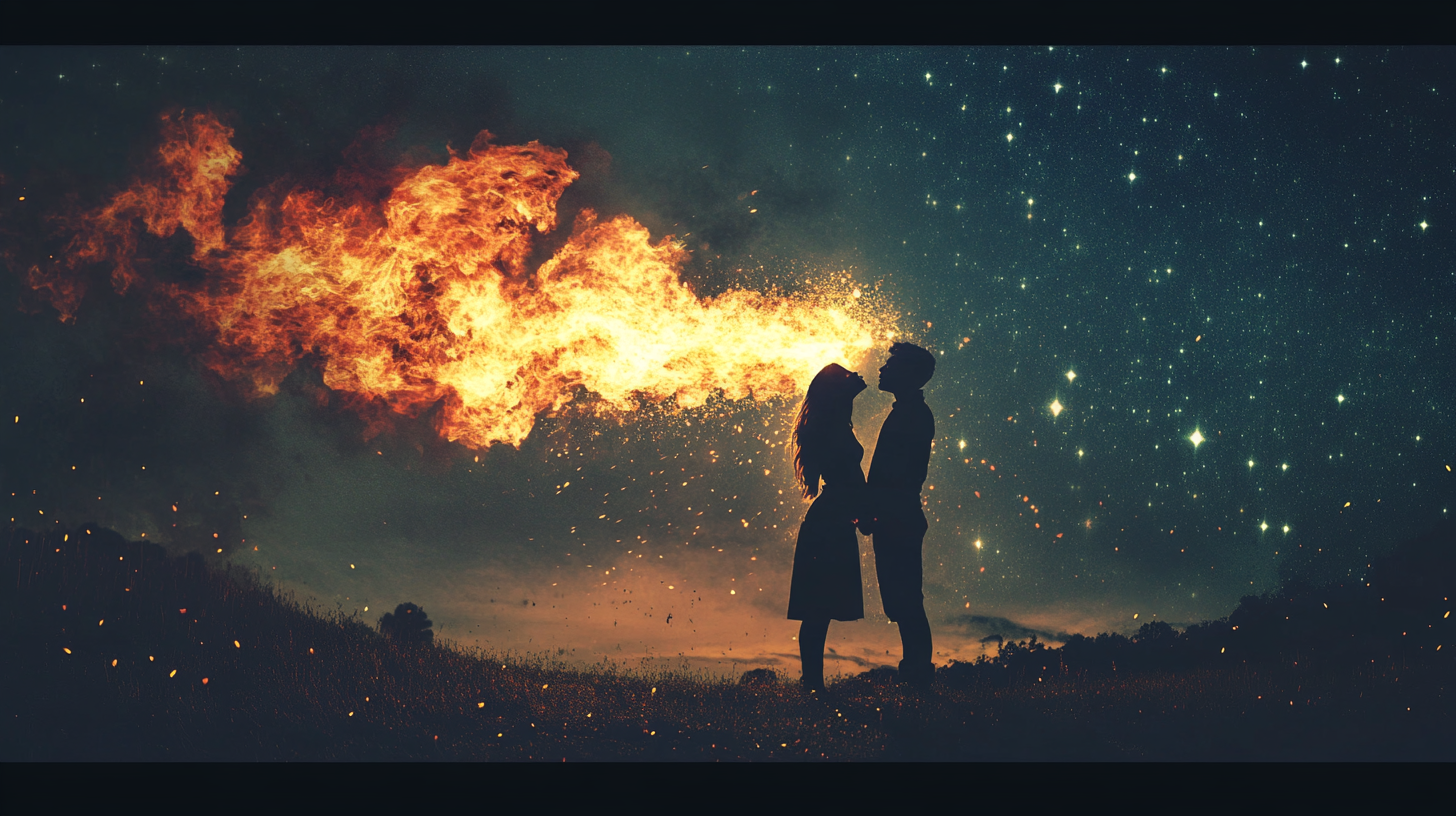 Bonfire Hearts: Love, Sparks, and Flames Under the Stars