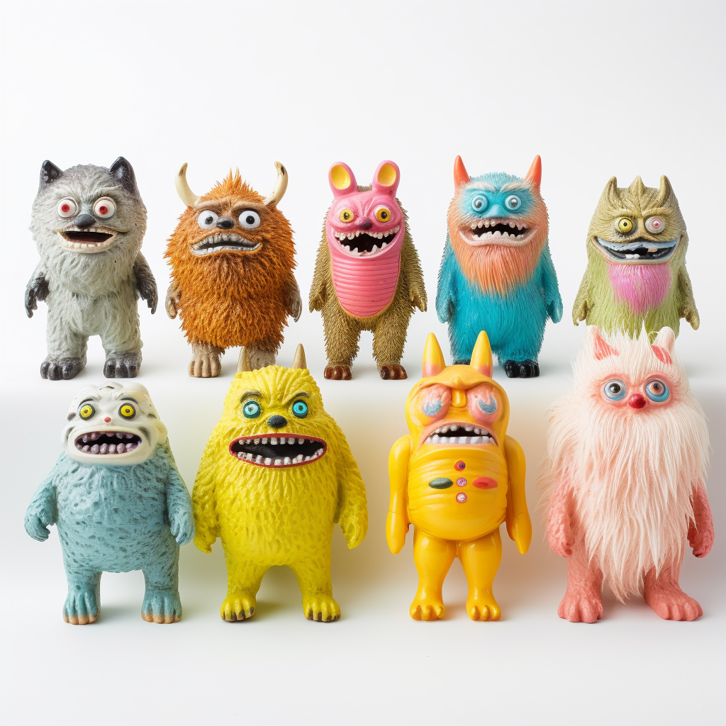 Bootleg toy monster characters from 1960s Japan toy collection