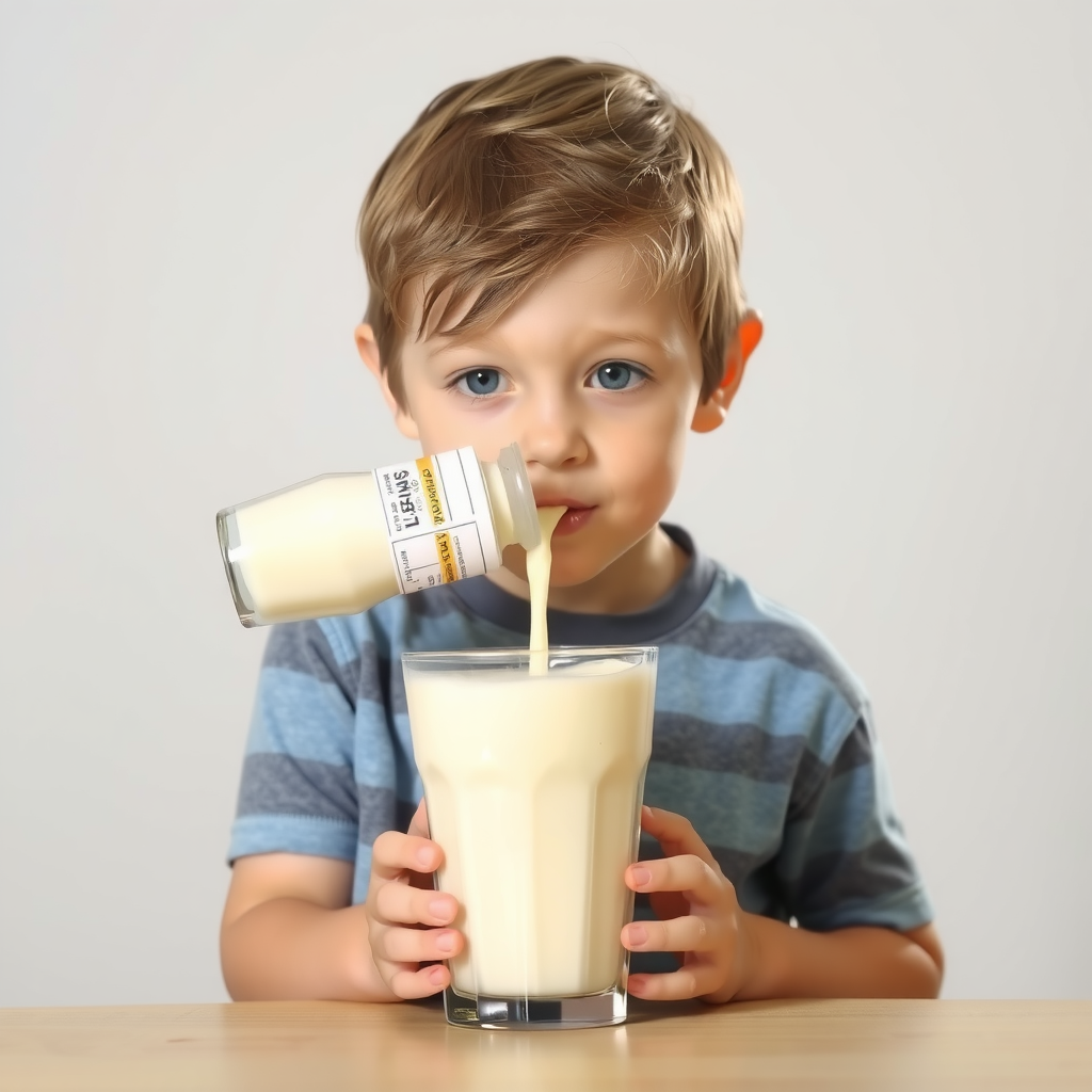 Boy Drinking Weight Gain Shake, Growing Fatter