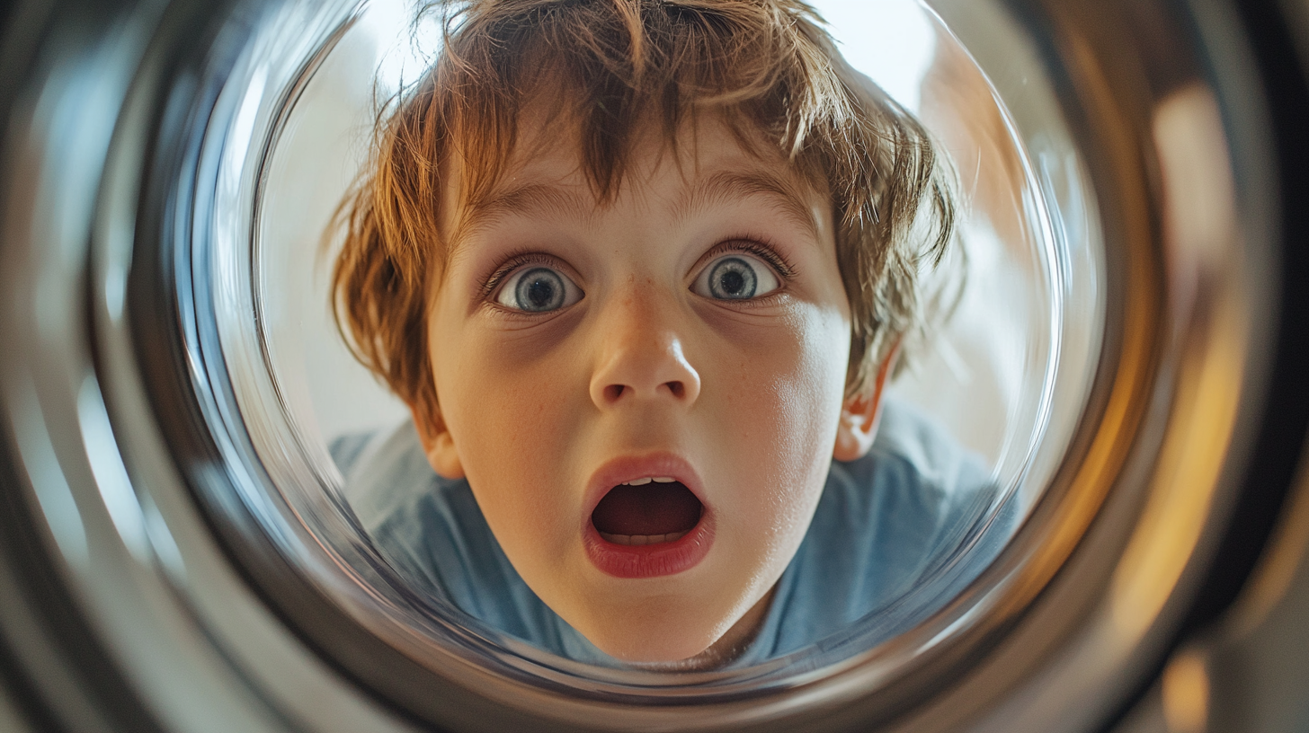 Boy Watches Washing Machine Spin, Gets Dizzy.