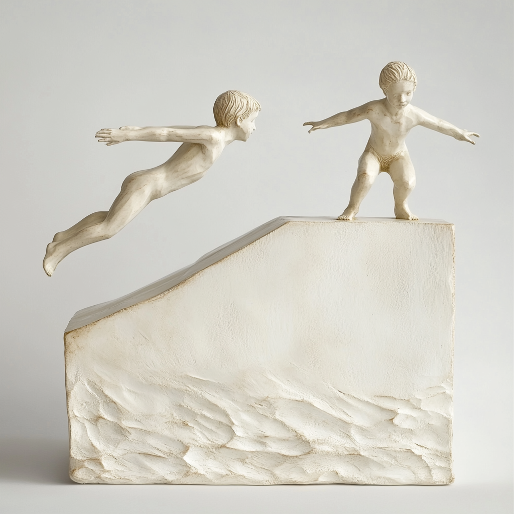 Boys Diving: Playful and Elegant Sculpture