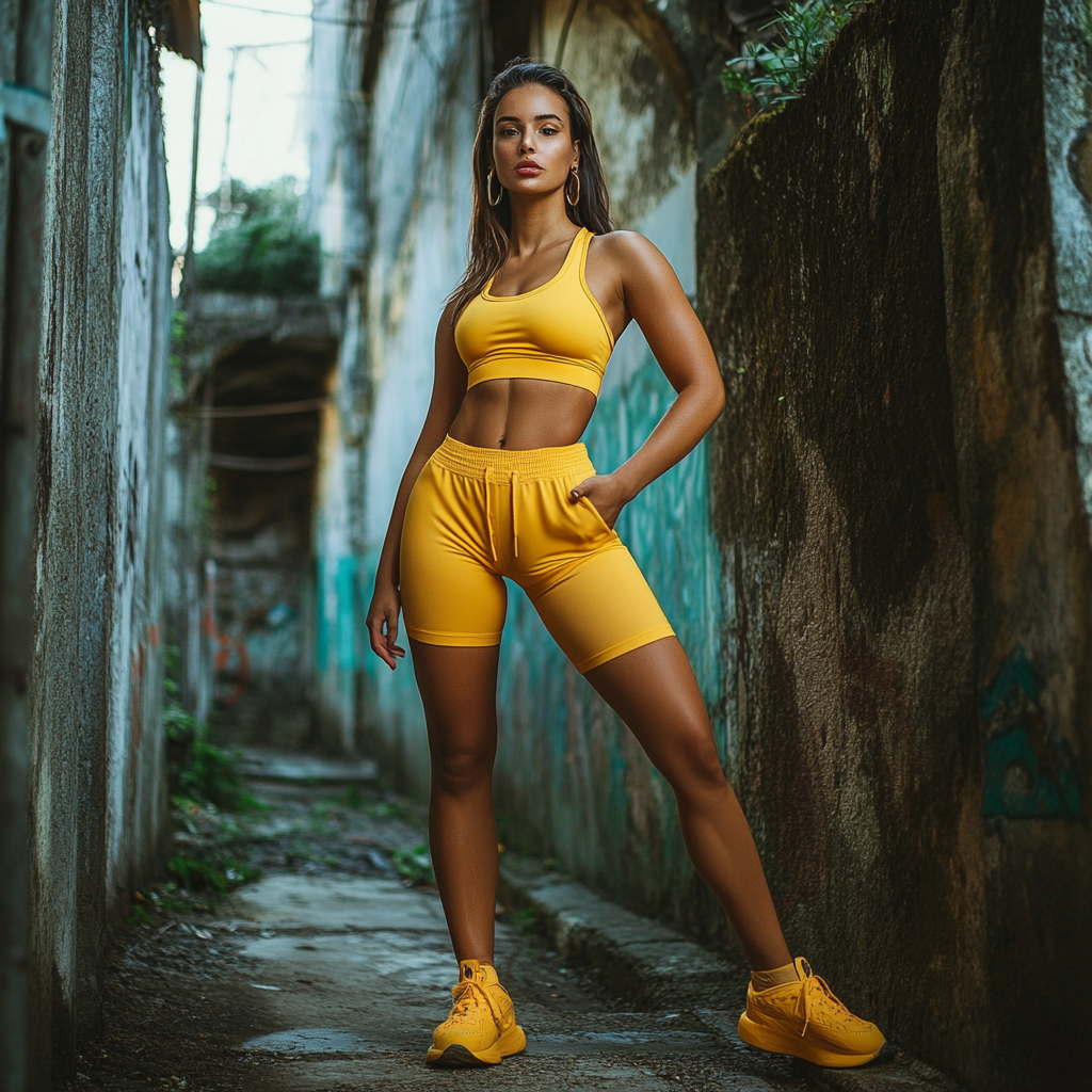 Brazilian model poses in sporty outfit for Vogue