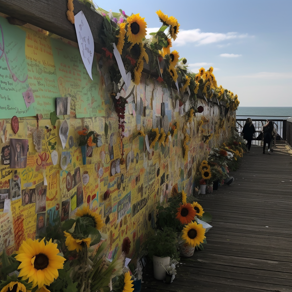 Bright smiley wall in memory of young woman