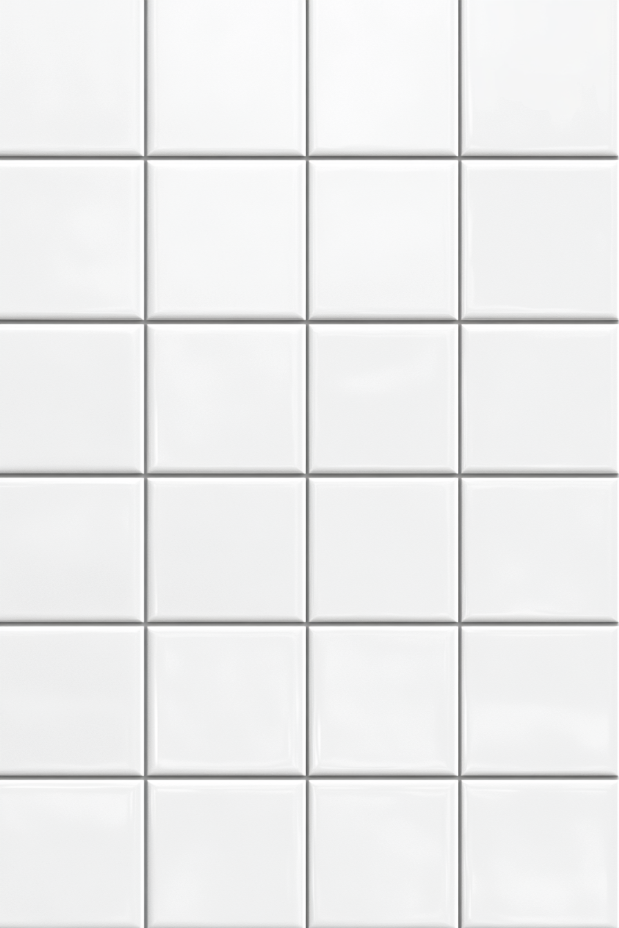 Bright white square tile wall background details focus