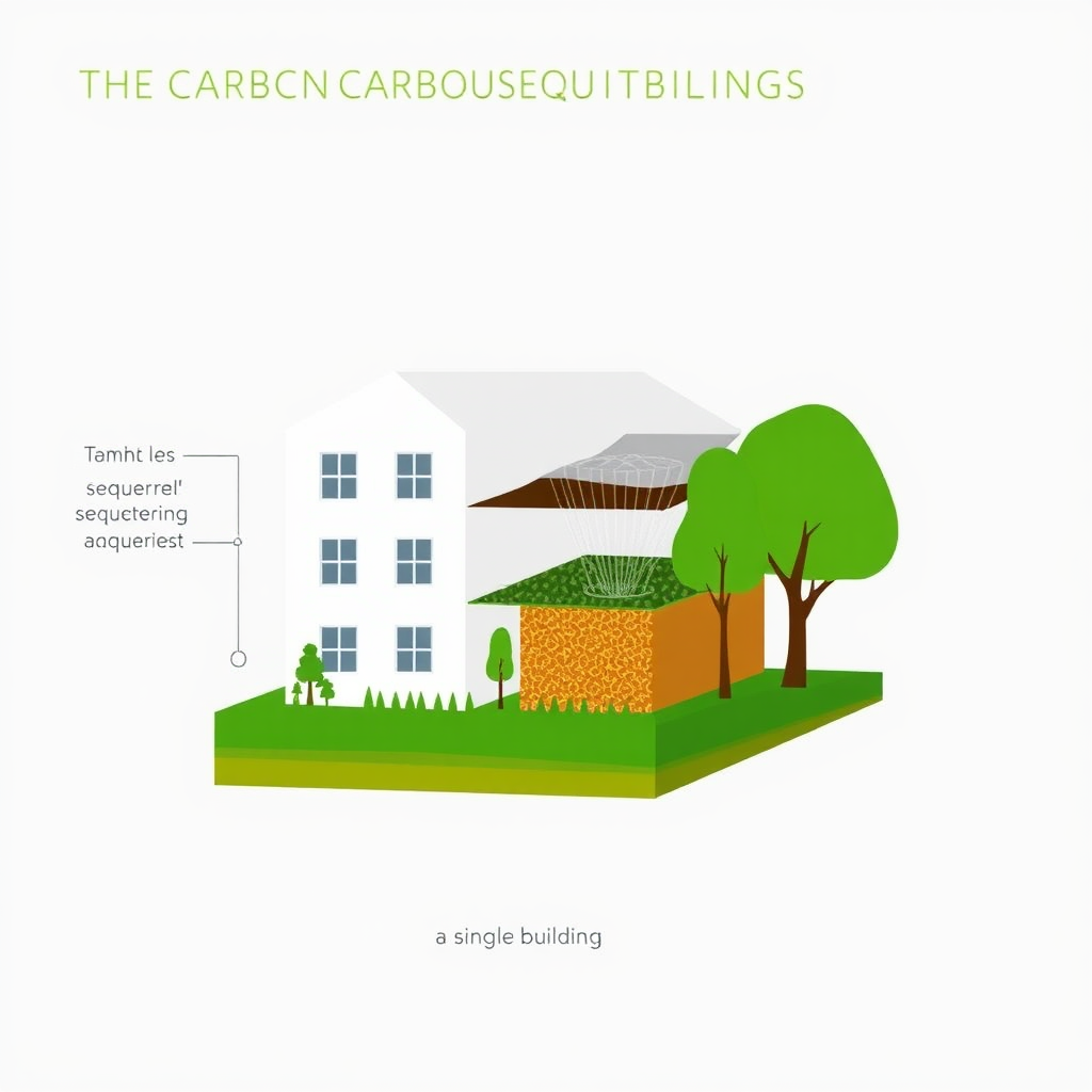 Building chart displays how materials store carbon in presentation.