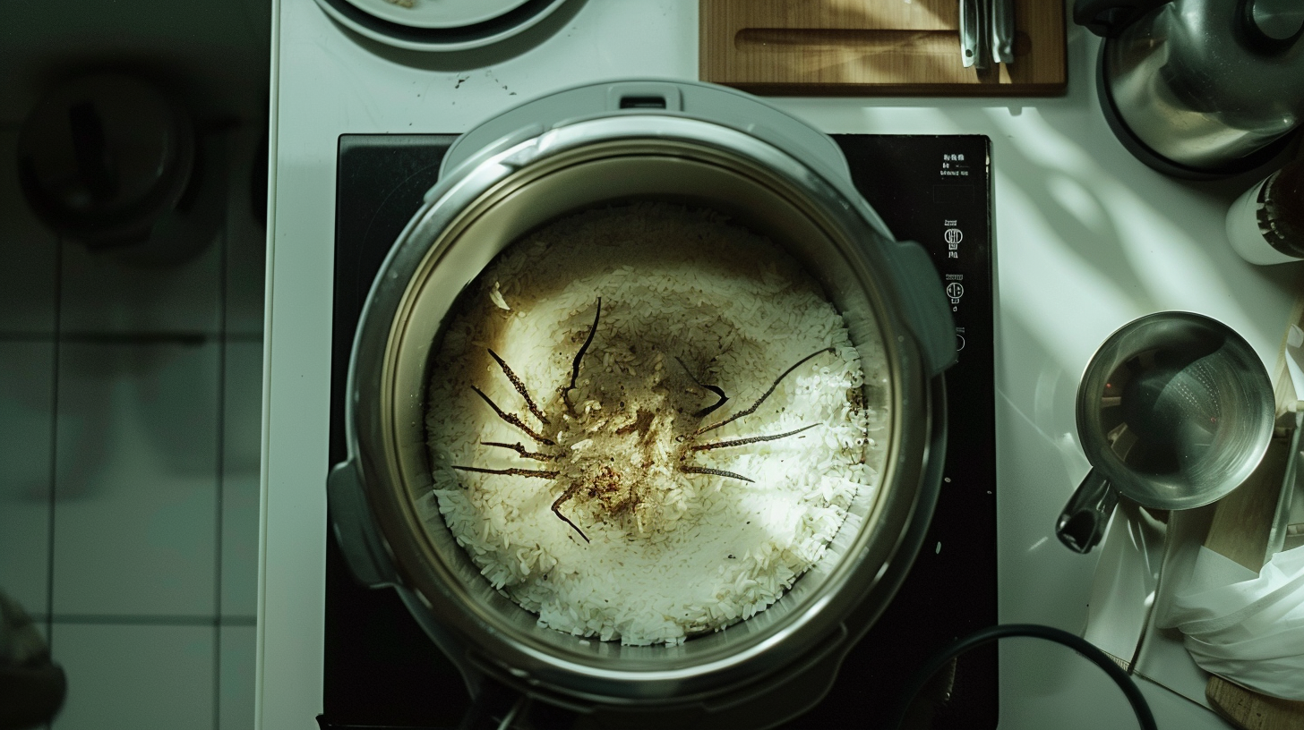 Burnt rice forming claw marks in rice cooker