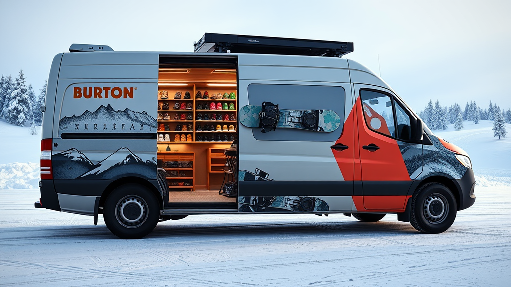 Burton Snowboards' Modern Mercedes Sprinter Marketing Van