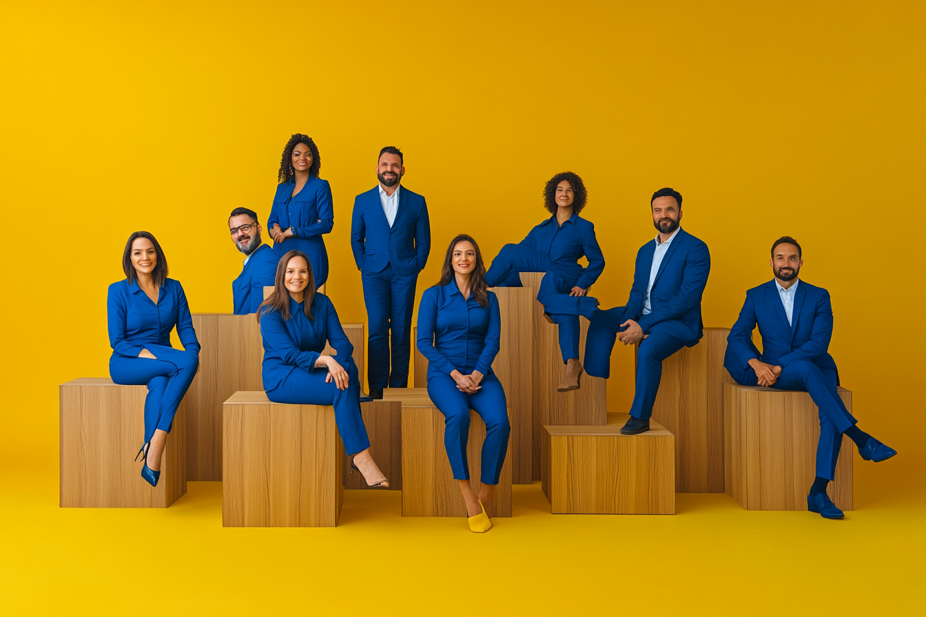 Business Group Photo with Unique poses in Studio