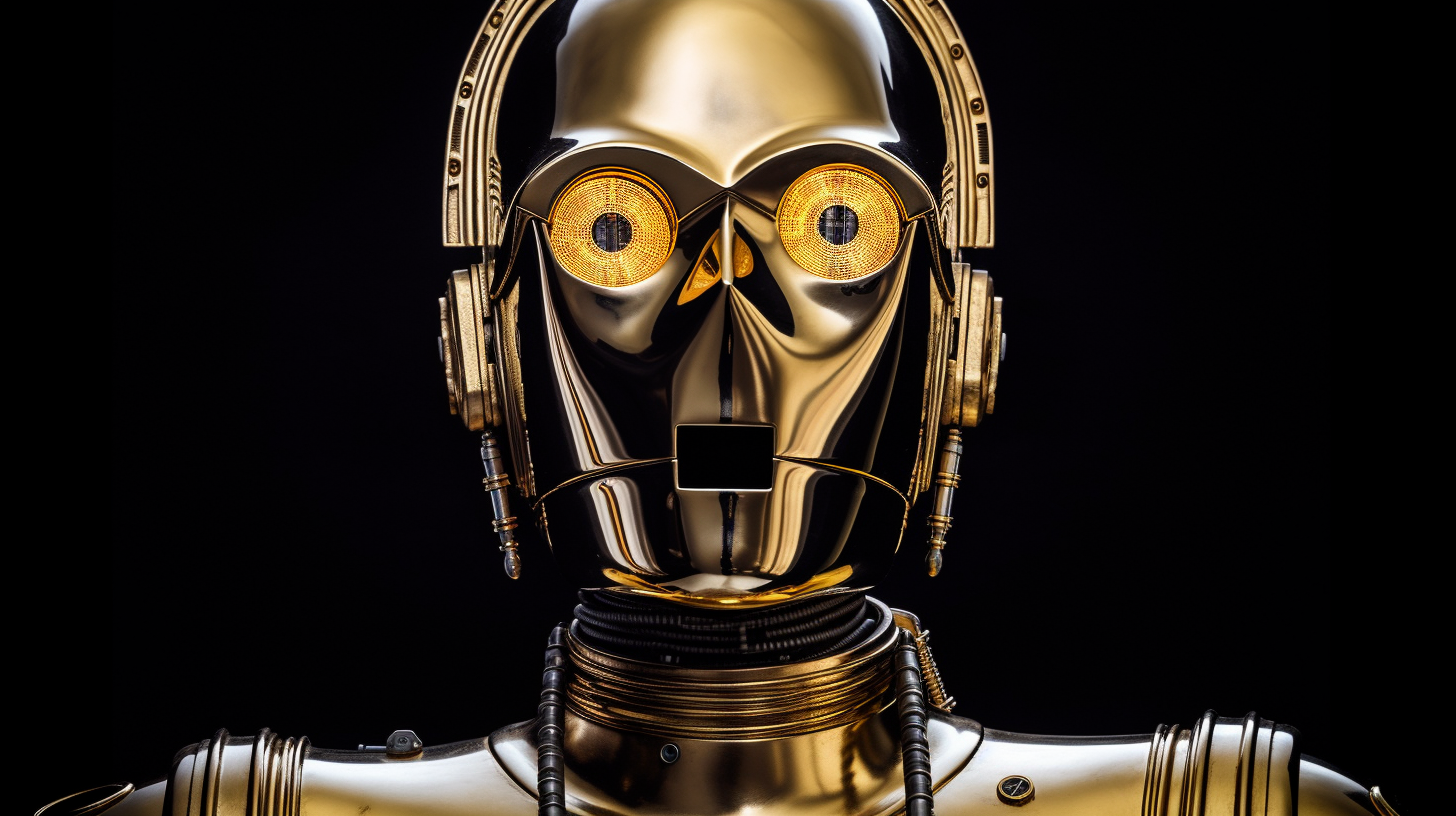 C-3PO: Golden Robot with Expressive Eyes