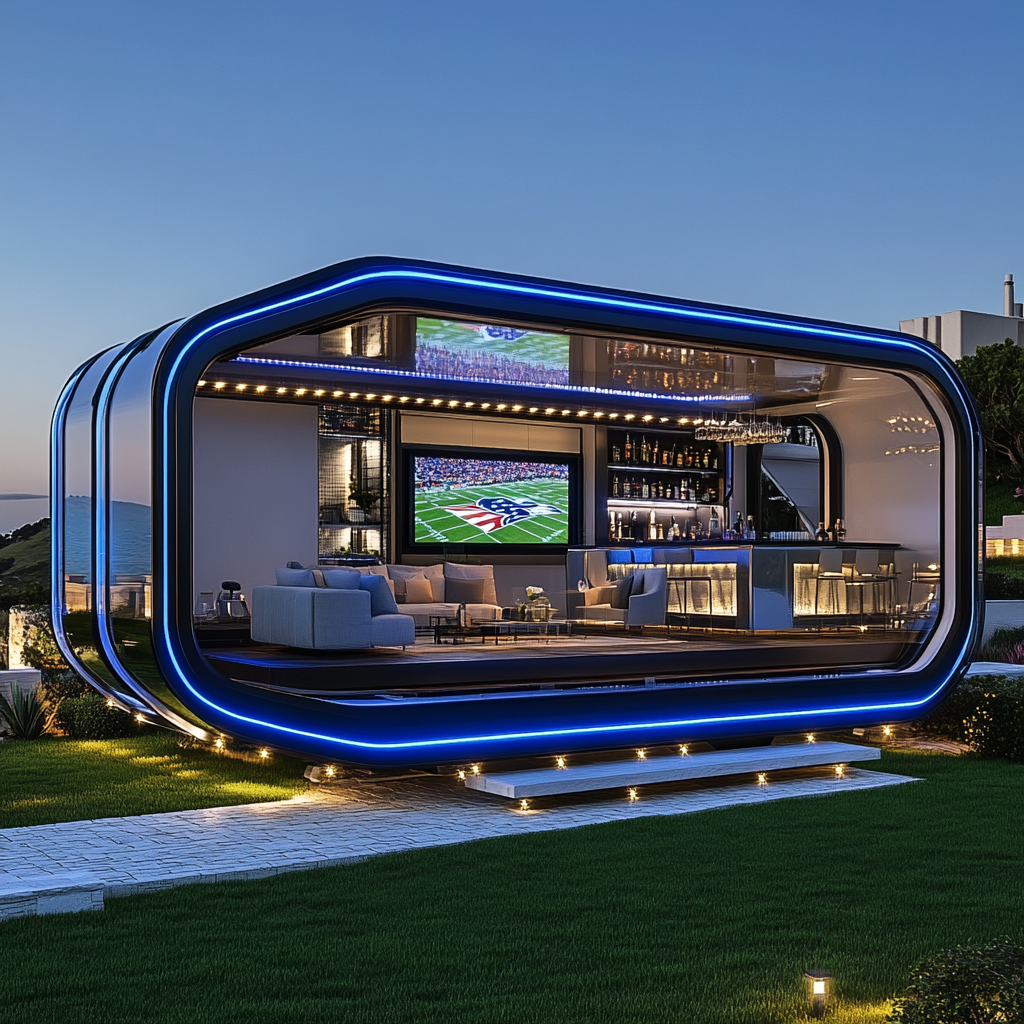 Camper pods with Dallas Cowboy theme, modern and spacious