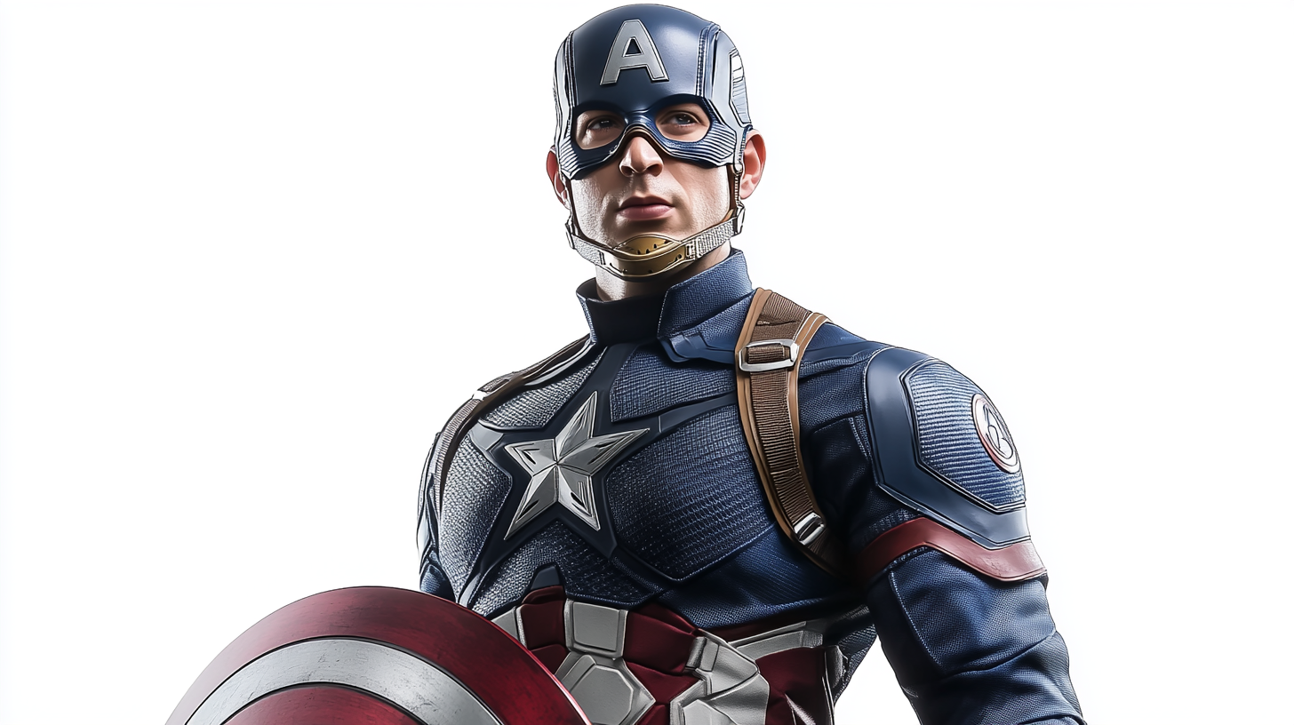 Captain America in Front of Frame with Shield