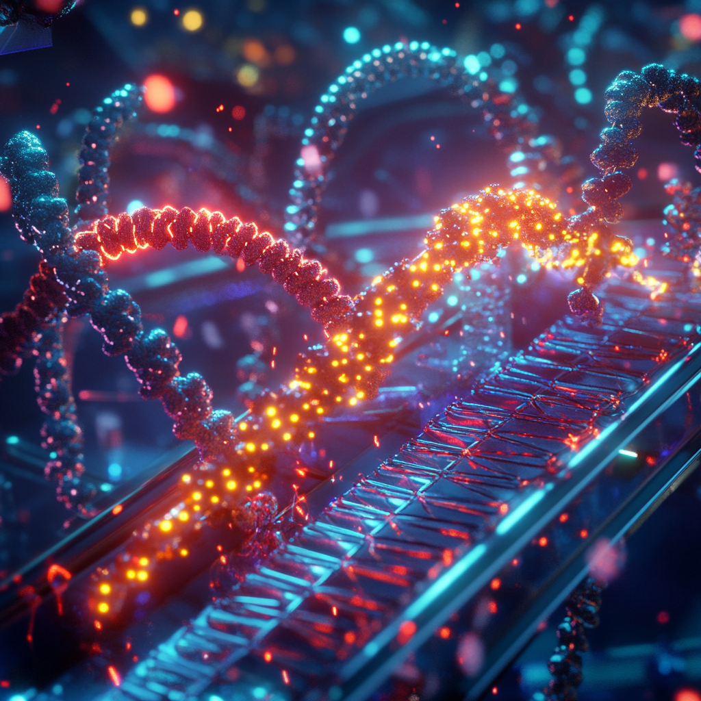 Captivating 4K image of CRISPR/Cas9 gene editing technology