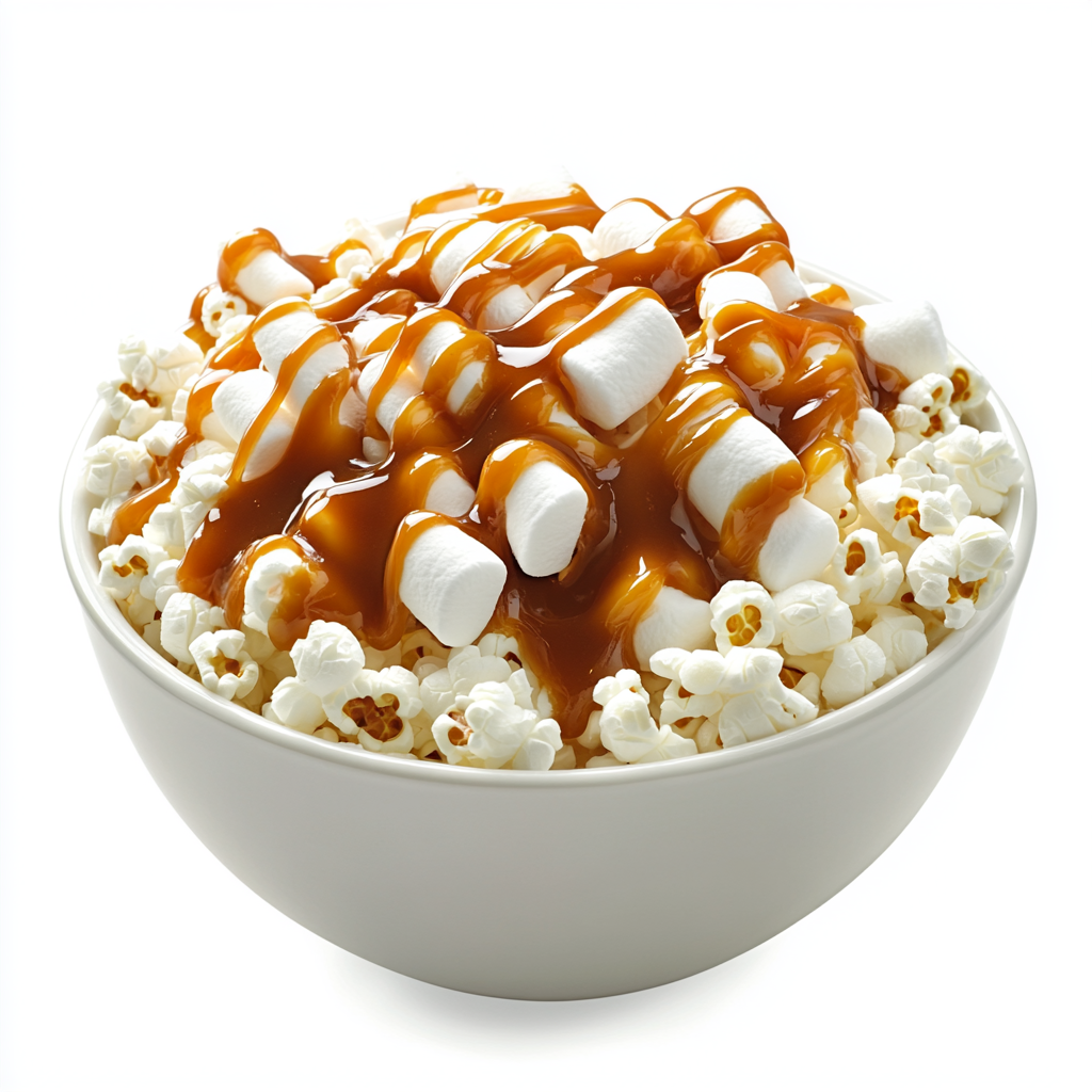 Caramel Marshmallow Popcorn Bowl: Sticky, Sweet Delightful Treat