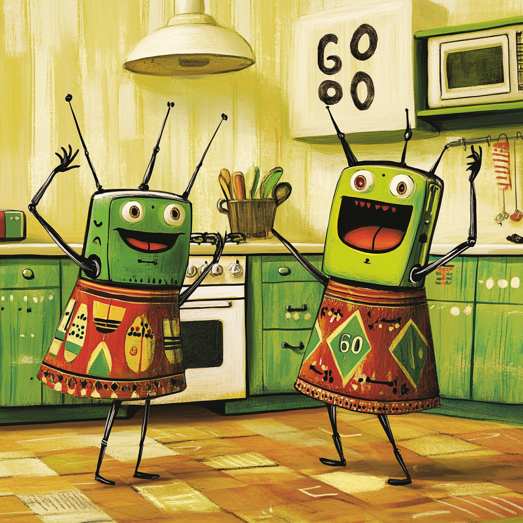 Cartoon Appliances Celebrating Zambia's 60th in Dance