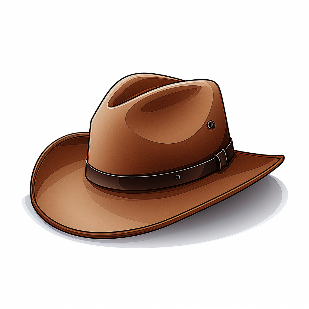 Colorful Cartoon Cowboy Hat on White Background