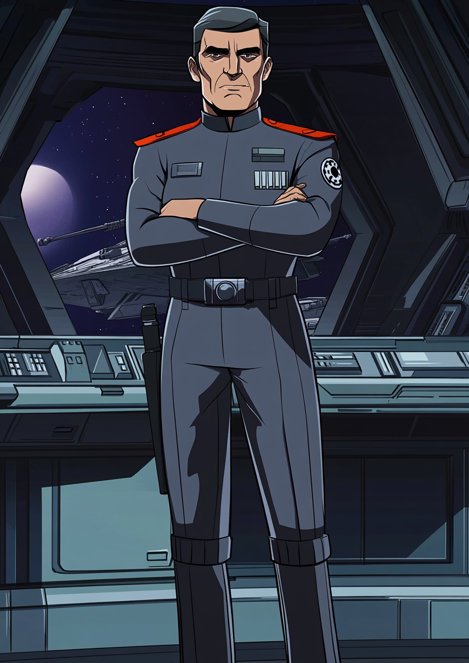 Cartoon Omar Sharif Imperial Officer Star Wars Portrait