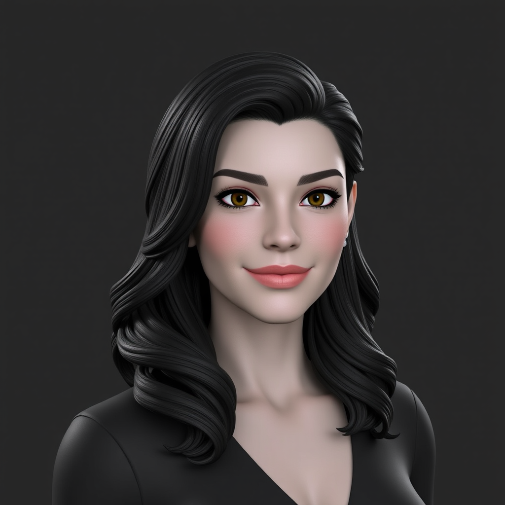 Catherine Zeta Jones in 3D character with neutral face