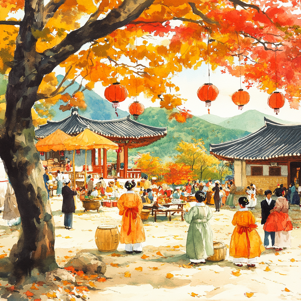 Celebrating Autumn Festival in Korea with Traditional Elements