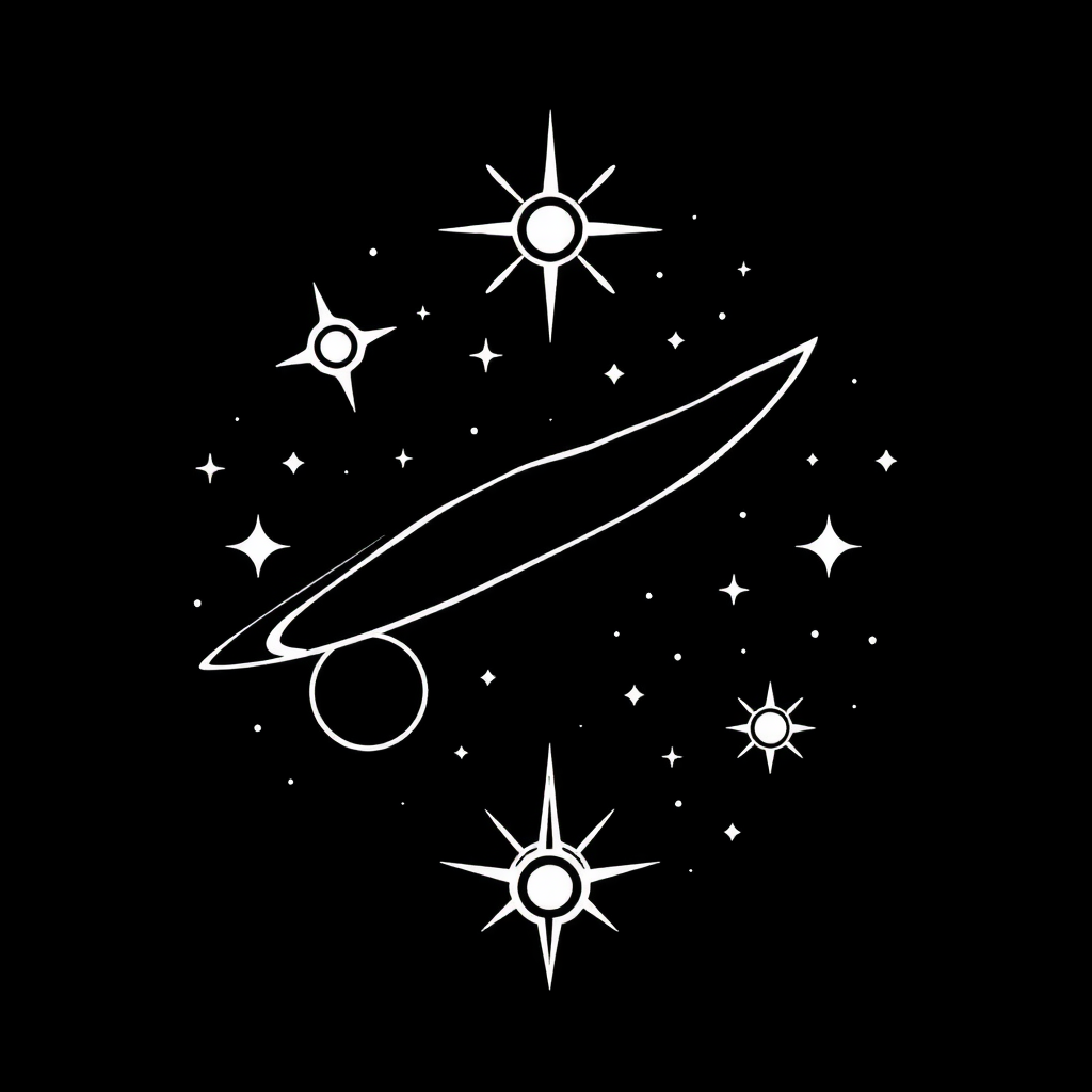 Celestial Space Magic Icons on Black Velvet