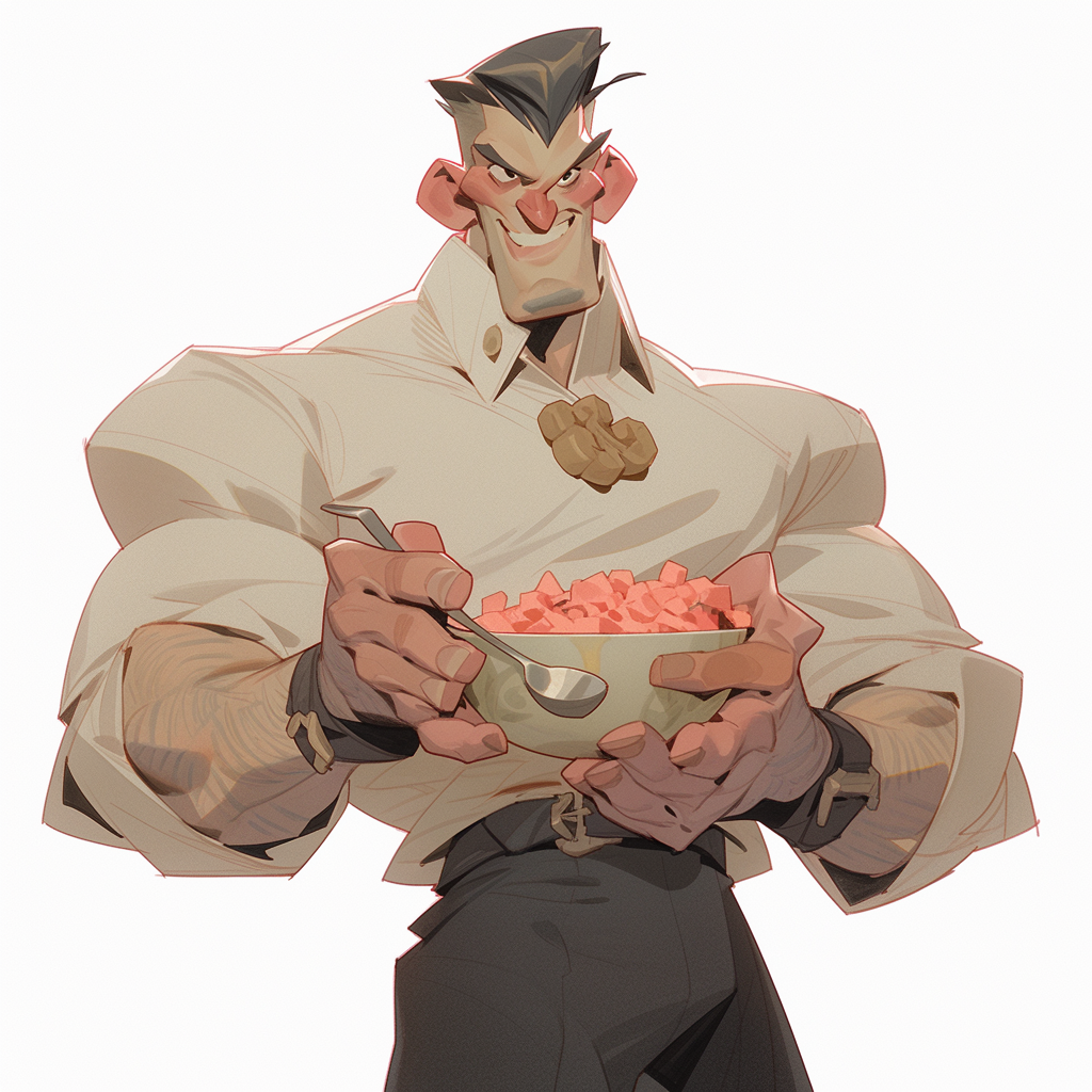 Character portrait by Jc Leyendecker depicts Frankenberry himbo.