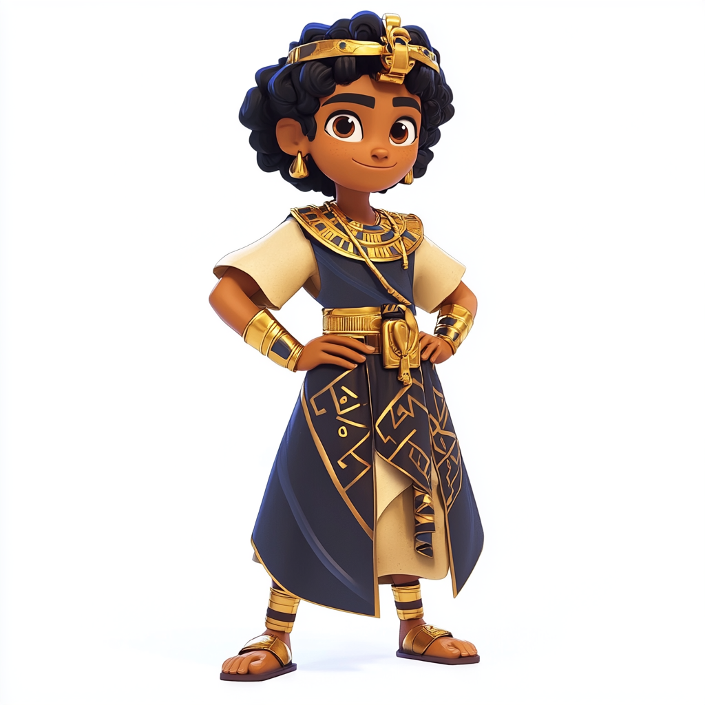 Young Pharaoh in Luxurious Egyptian Attire