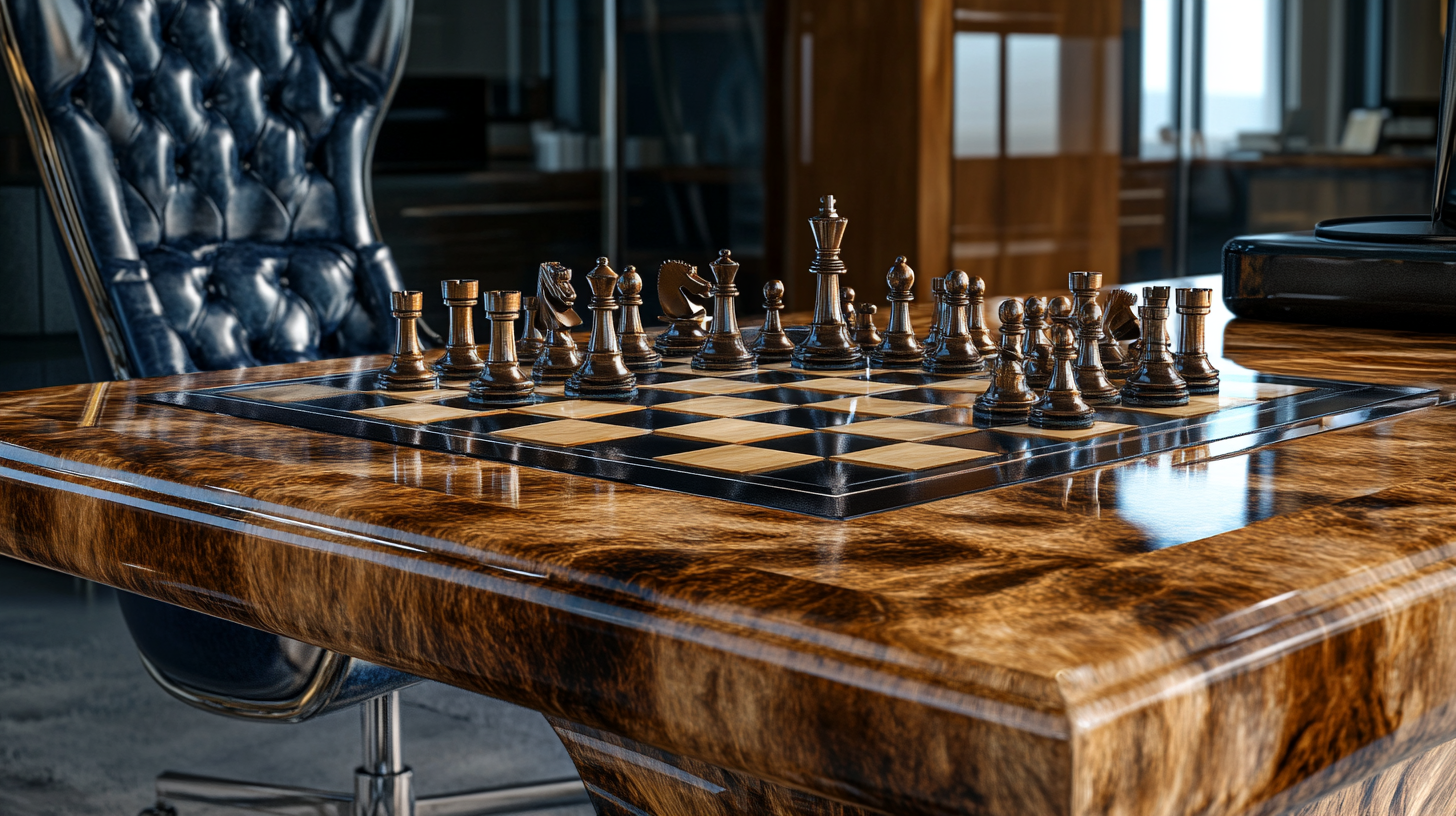 Checkmate on a Luxury Chessboard in Chairman's Office