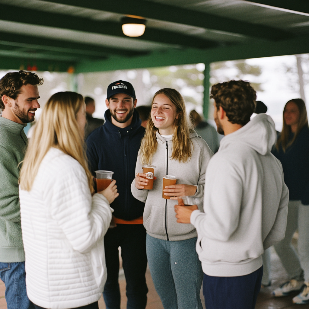 Cheerful Christmas Reunion at Coastal Pickleball Court