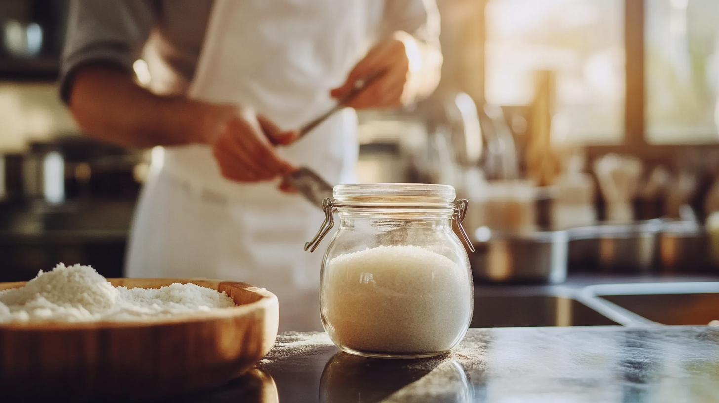 Chef using maltodextrin in low-calorie dessert