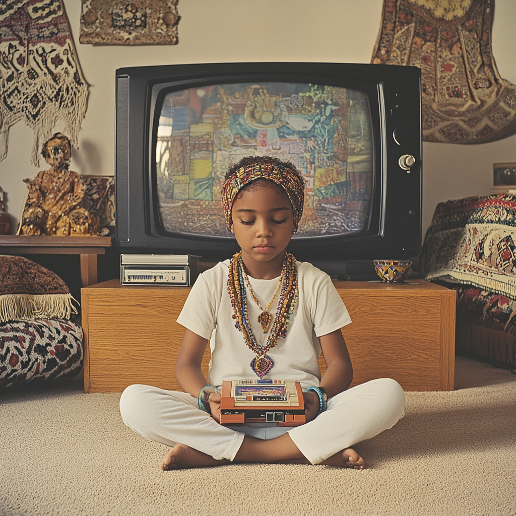 Child with unique gender identity wears cultural clothing.