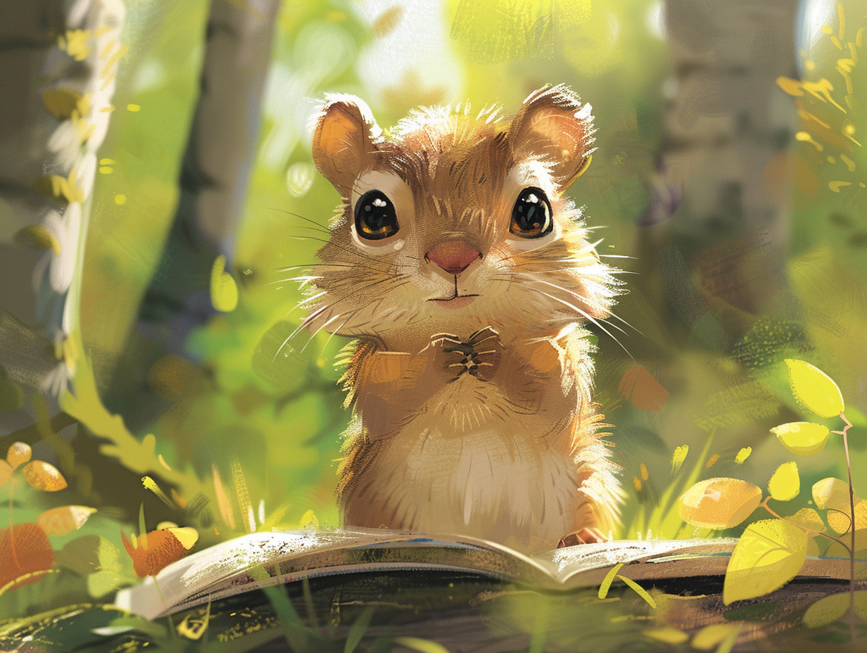 Children's Book Cover with Cute Chipmunk Illustration