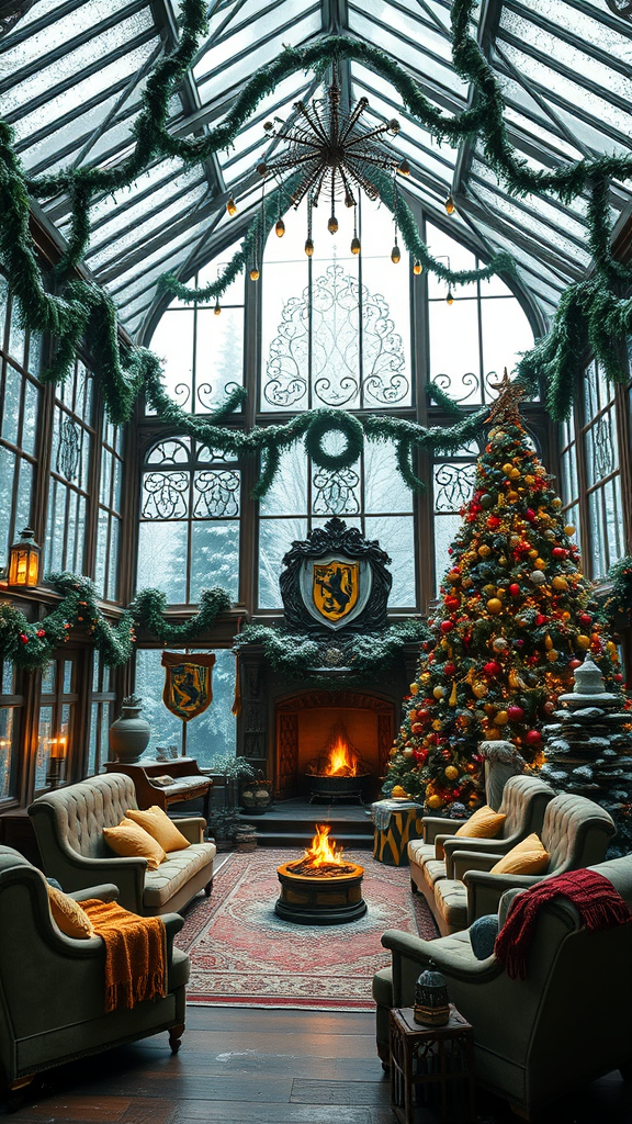 Christmas in Hufflepuff's Greenhouse Common Room