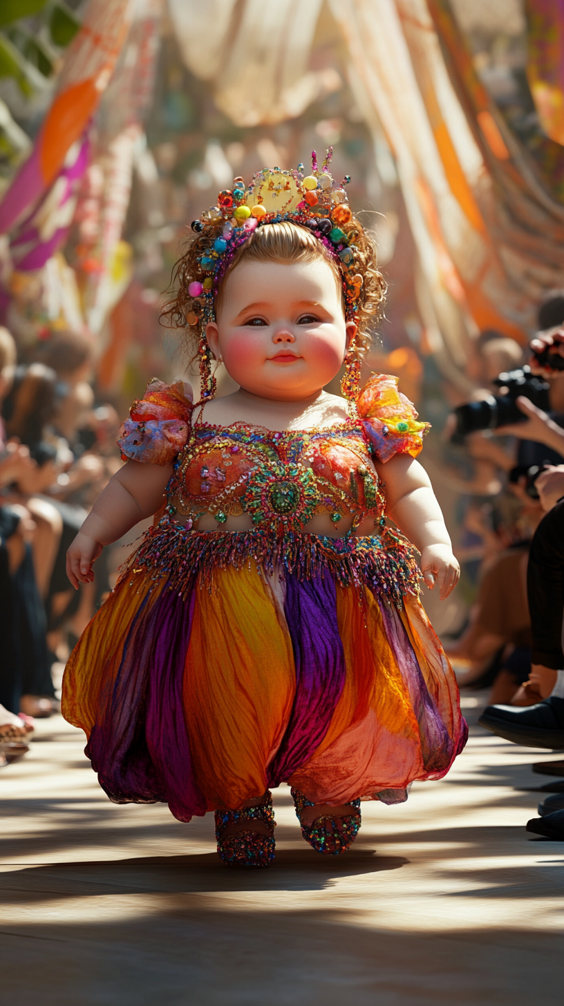 Chubby Baby Supermodel Struts in Fashion Show