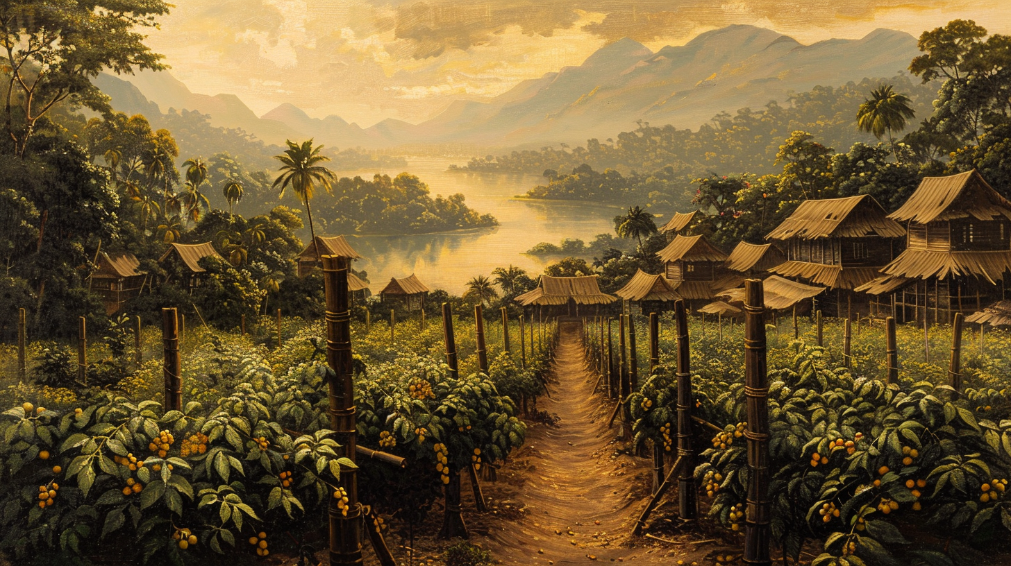 Classical Oil Painting of Kampot Pepper Plantations