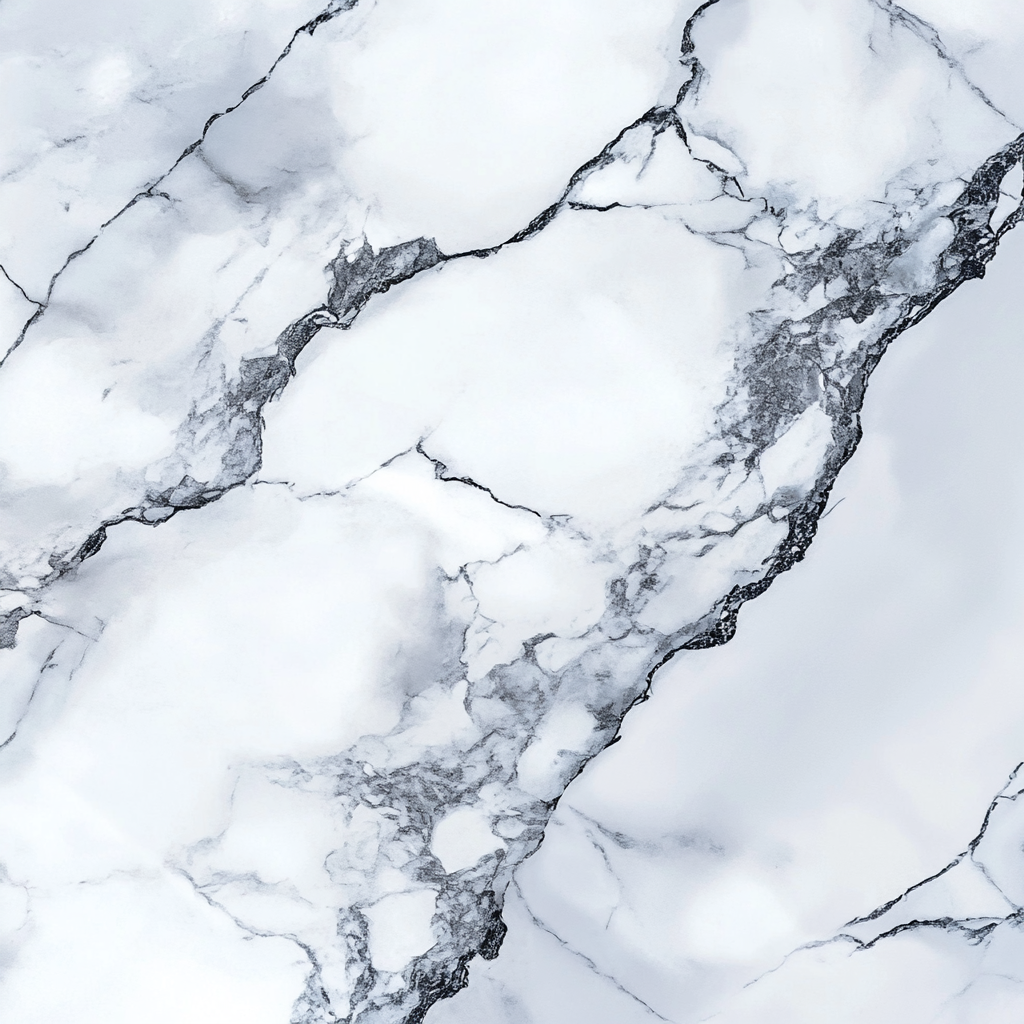 Clean, elegant white marble table with subtle gray veins.