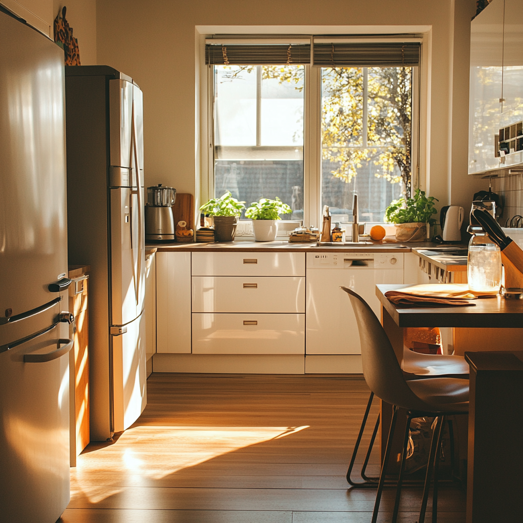 Clean and tidy kitchen in middle income home.