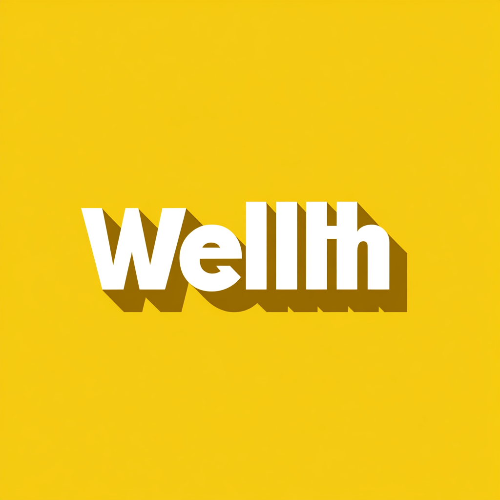 Clean modern logo design: 'Wealth Supporter' in yellow and white 