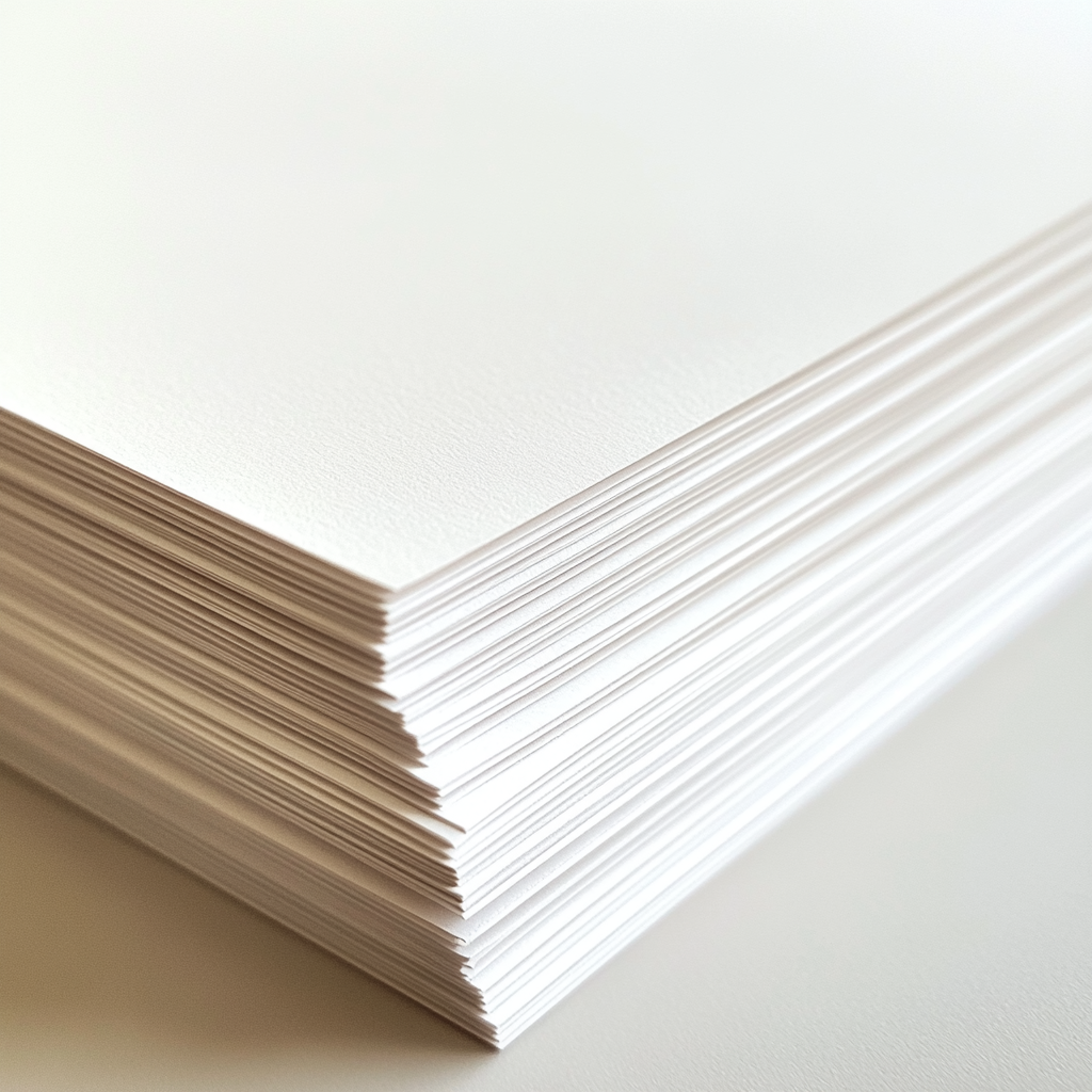 Clean paper stack in minimalistic setting, creating professional atmosphere.