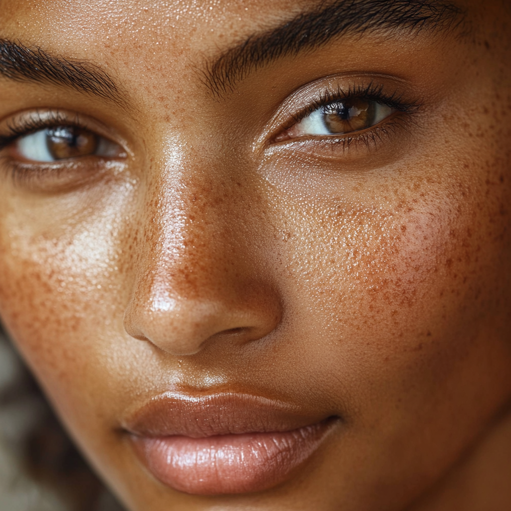 Close-up portraits of diverse individuals with healthy skin.