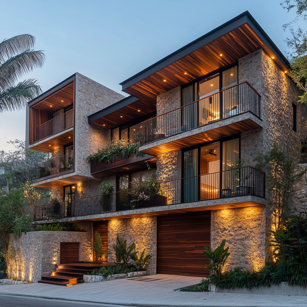 Colonial Modern 5-Story House with Inca-Inspired Design