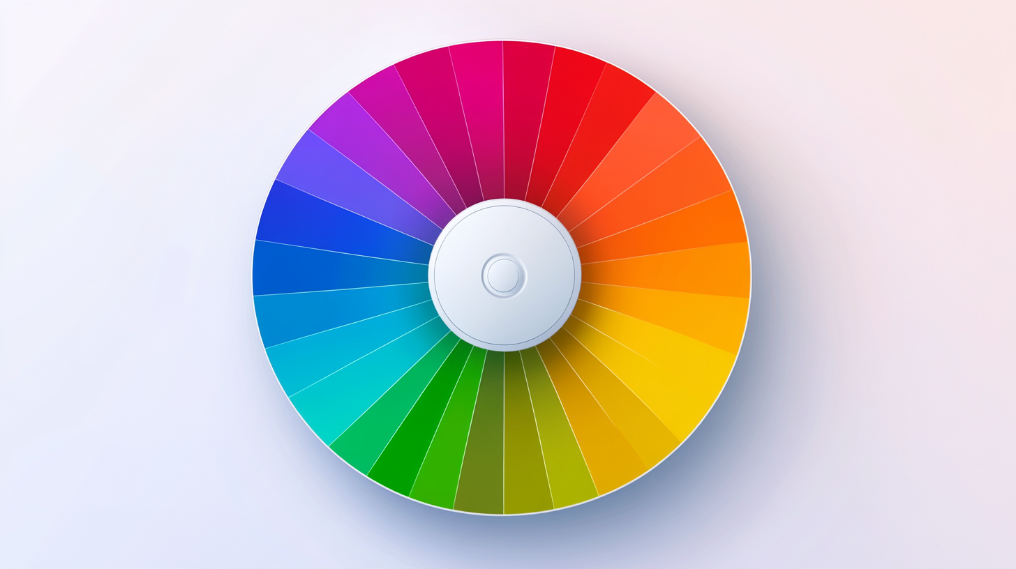 Color wheel UI interface with interactive controls and sleek design.