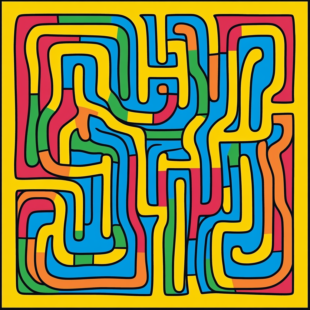 Colorful Child-Friendly Maze Puzzle for Kids