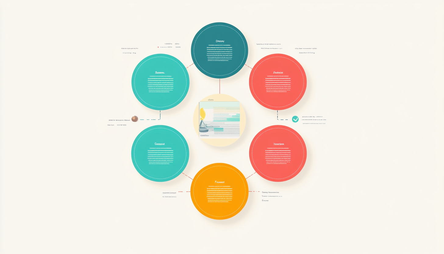 Colorful Circular Infographic with Checkmark Icons Floral Theme